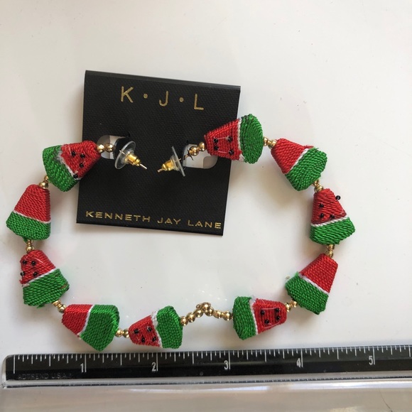 Kenneth J Lane 🆕 Watermelon hoop earrings $80 new - Picture 7 of 8